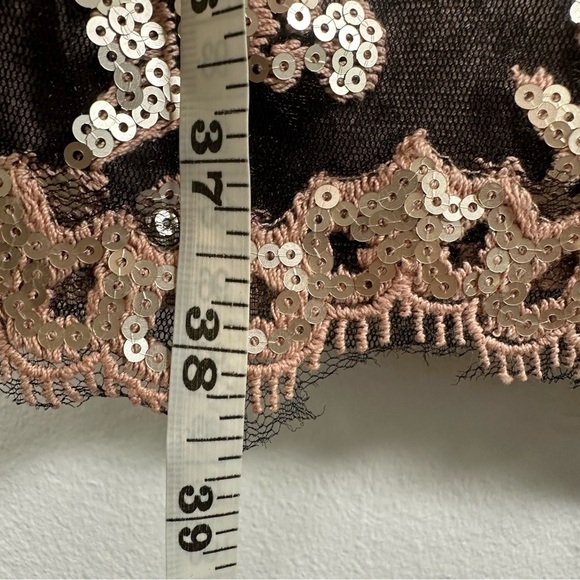 Tadashi Shoji Paillette Embroidered Antique Pink Lace and Sequin Dress Size 4 - Picture 17 of 17